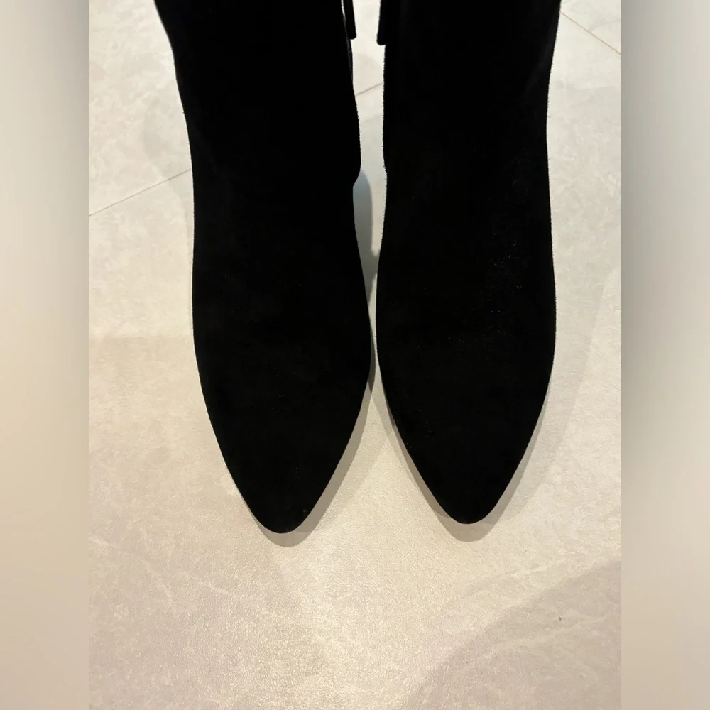 Kate Spade Gypsy Booties Black Suede Glitter Heels Block Heel Size 7